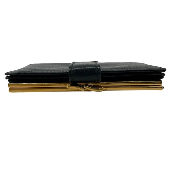 Yves Saint Laurent Black Wallet with Gold Accent - Picture 10 of 13